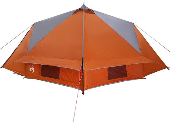 vidaXL - Teepee - Tent - voor - 8 - Personen - 8-persoons - Grijs - en - Oranje — afbeelding 3