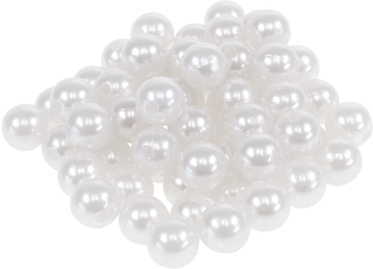Decoratieve kralen wit Ø10mm 115 st, 115 Stück