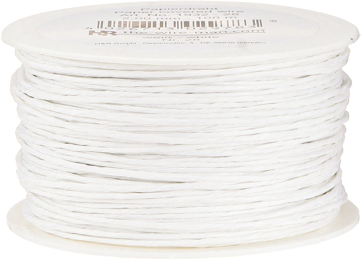 Papierdraad wit 2mm 100m