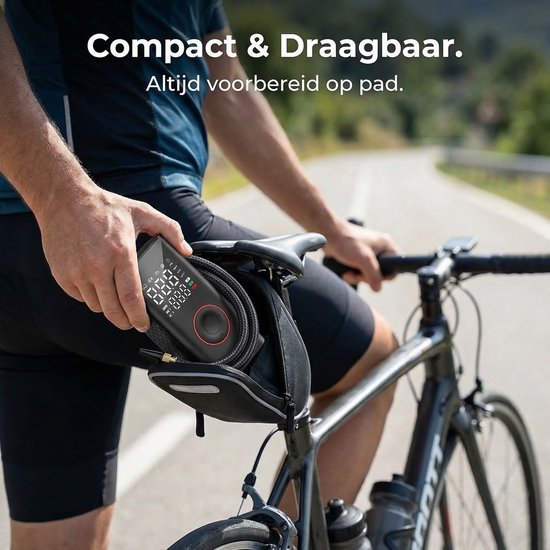 Sogiol® Draagbare Elektrische Bandenpomp - Draadloze Luchtcompressor 150 PSI met LCD-Scherm & LED-Verlichting - Voor Auto, Motor & Fiets — afbeelding 3