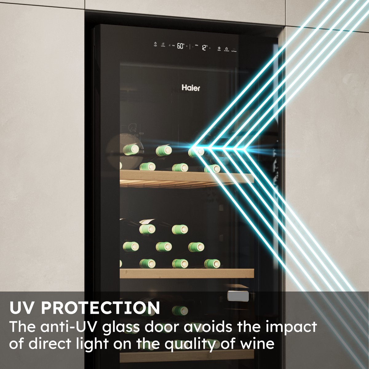 Haier HWS32GDG - Wijnkoelkast - 32 flessen - Energieklasse G - afbeelding 3