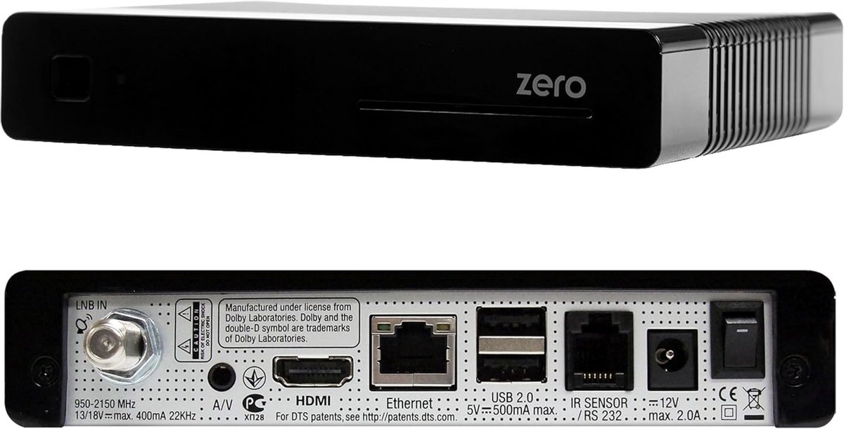 Full HD DVB-S2 Ontvanger met 300 Mbit Wifi-Stick en 5 dB Antenne