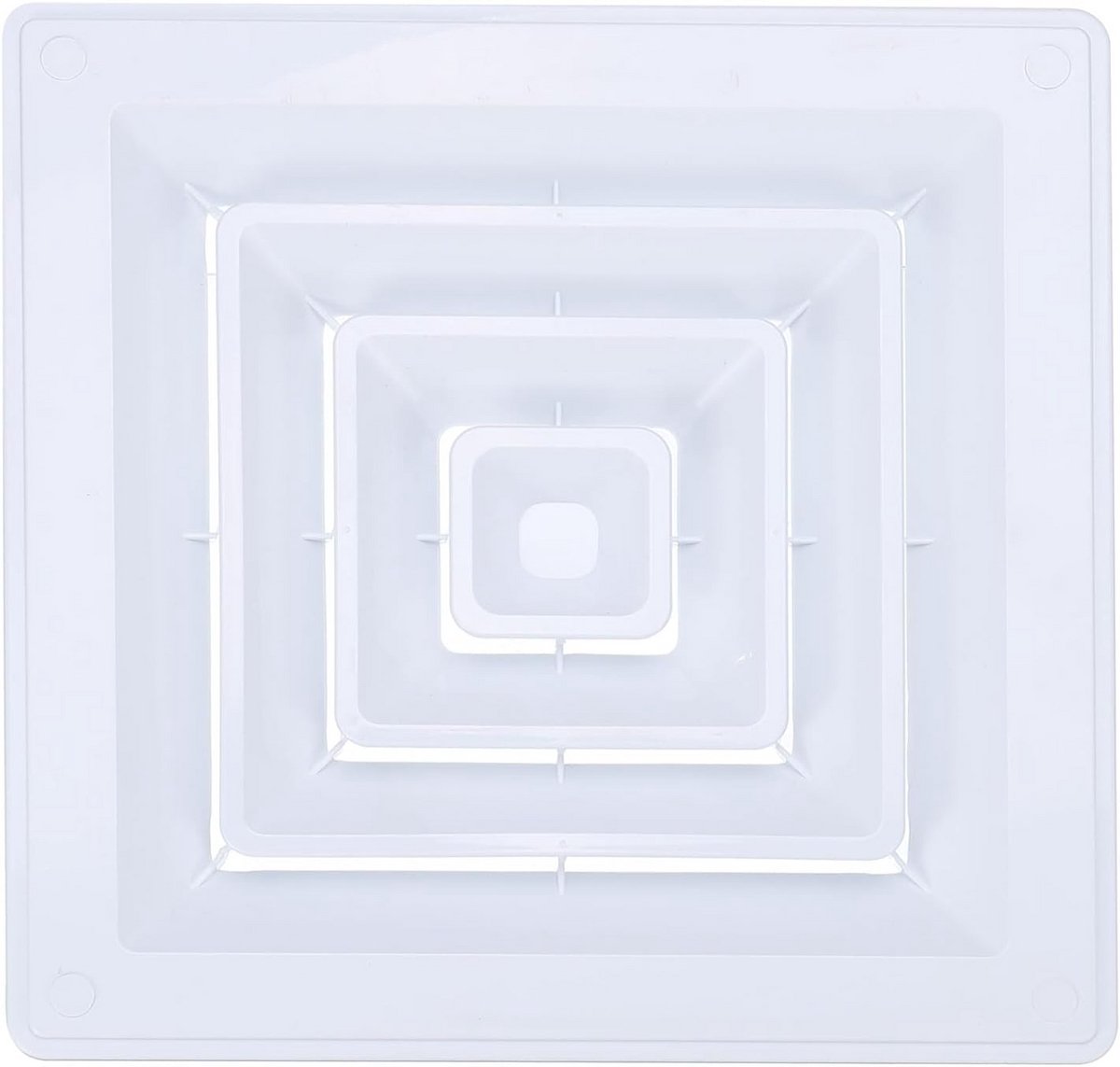 Vierkante Ventilatiehoes 25x25 cm Wit - Luchtrooster voor Plafond, Muur of Toilet - ABS Kunststof Afdekking