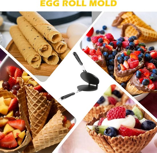 Wafel Hoorntjes Maker - IJshoorntjes Bakvorm voor Zelfgemaakte IJs & Loempia's — afbeelding 5