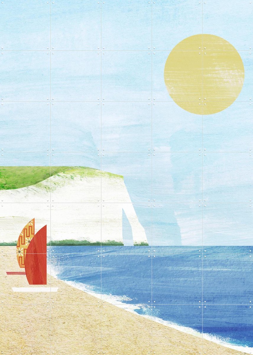 IXXI White Cliffs, Henry Rivers - 100 x 140 cm - Gratis ophangtool - Grote wanddecoratie en posters - Geometrische Kunst, Kleurrijk, Illustraties
