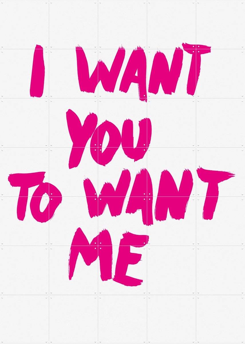 IXXI I want you to want me, Marcus Kraft - 100 x 140 cm - Gratis ophangtool - Grote wanddecoratie en posters - Illustraties, Typografie, Illustraties