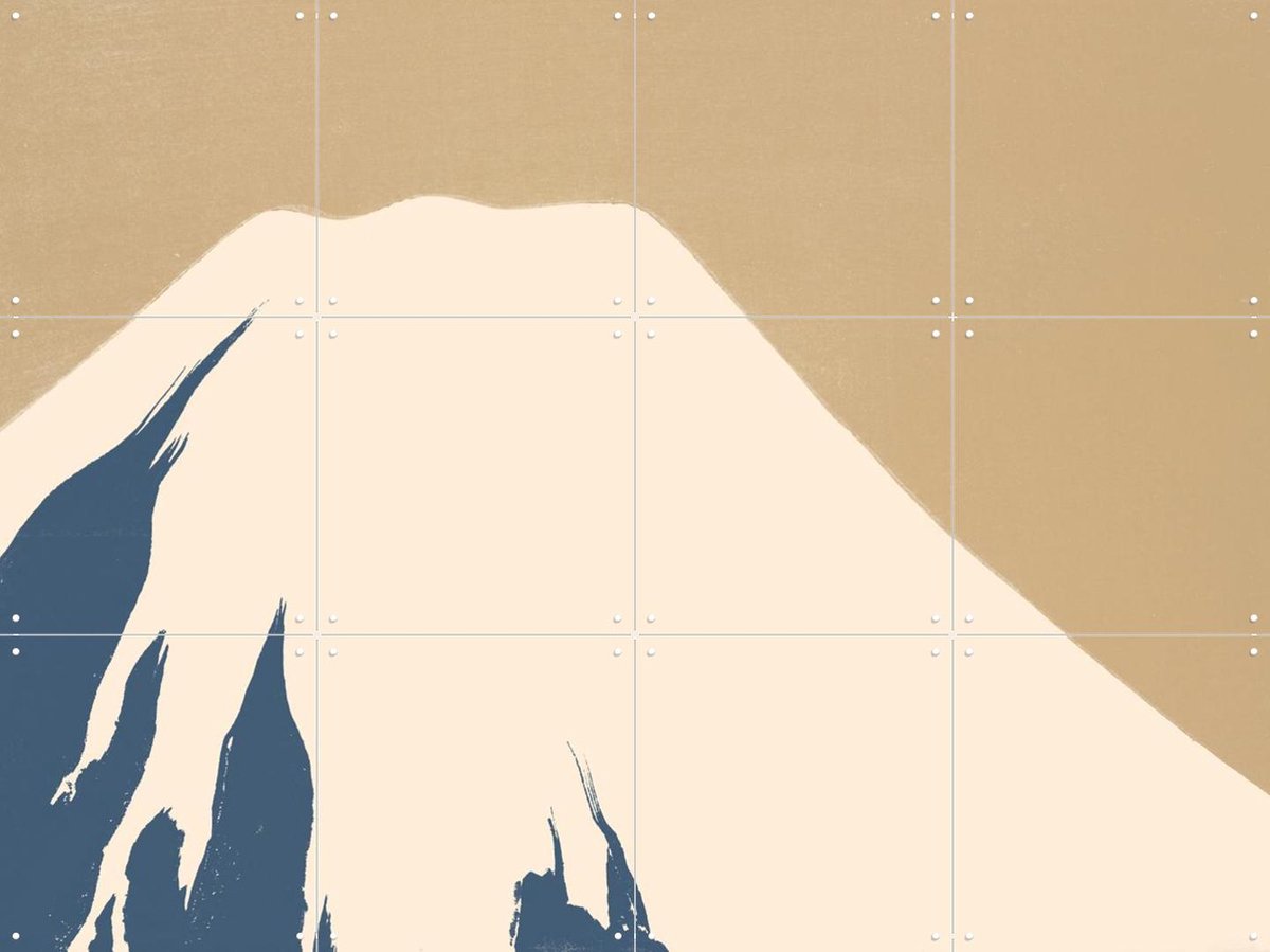 IXXI Mount Fuji, Aster Edition - 80 x 60 cm - Gratis ophangtool - Grote wanddecoratie en posters - Minimalisme, Grafisch Ontwerp, Abstract, Ukiyo-e