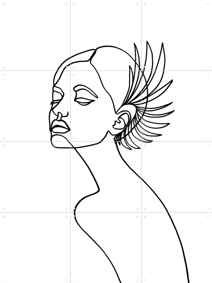 IXXI Mabel, Julia Hariri - 60 x 80 cm - Gratis ophangtool - Grote wanddecoratie en posters - Minimalisme, Illustraties, Line art, Slaapkamer