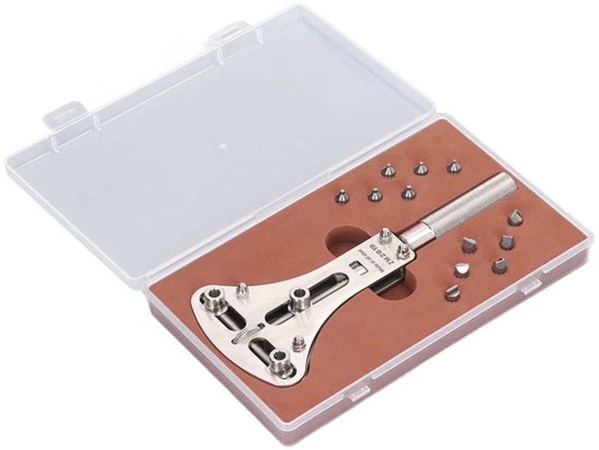 KARZO - 3-punts horloge opener, universele sleutel voor het openen en sluiten van horlogedeksels, schroefverwijderaar van roestvrij staal