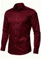 Coupe Regular Chemisier Homme - Rouge Bordeaux - Coupe Modern - Chemise