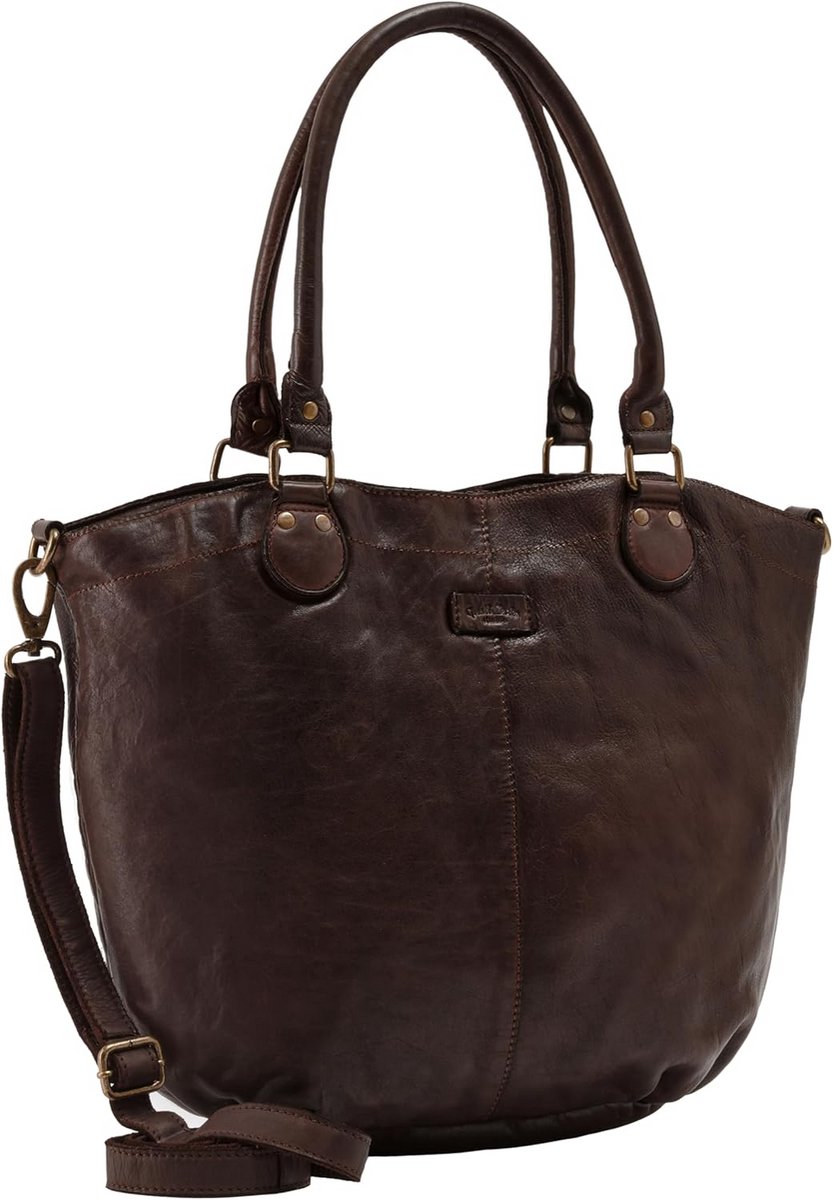 Dames Handtas Leer Bruin Schoudertas Shopper Tassen