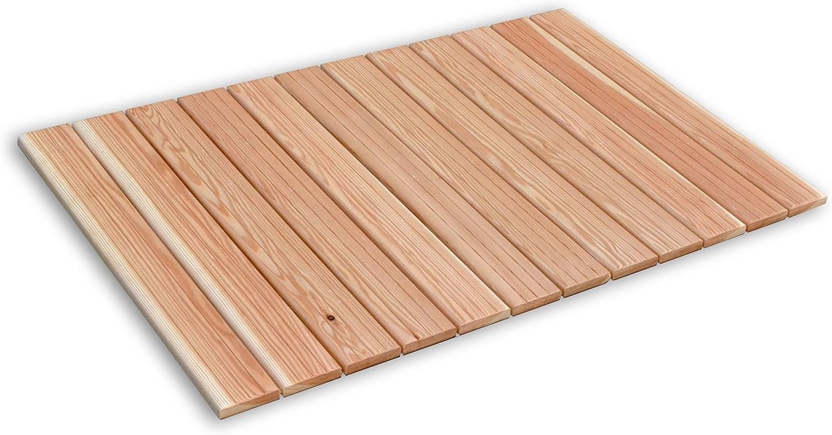 Houten Douchemat Lariks (PEFC) - Antislip voor Douchebak 120x80 cm