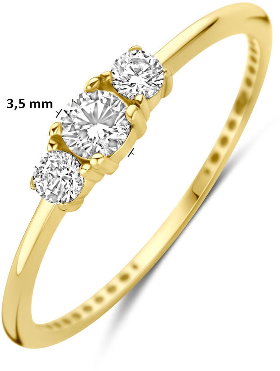 9K Geelgouden Ring met Zirkonia 8000401 – 3,5 mm