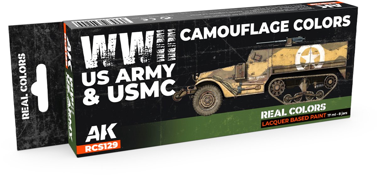 RCS129 WWII US Army & USMC Camouflage Colors Ak-interactive real color