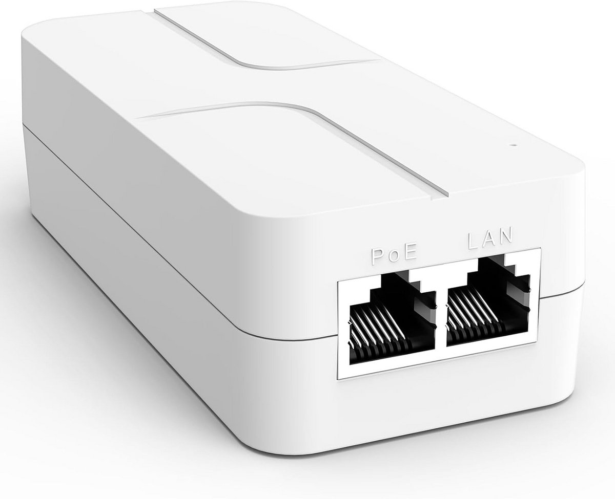 2.5 Gigabit PoE Injector Adapter 30W Power Over Ethernet 48V IEEE 802.3af/at tot 100m