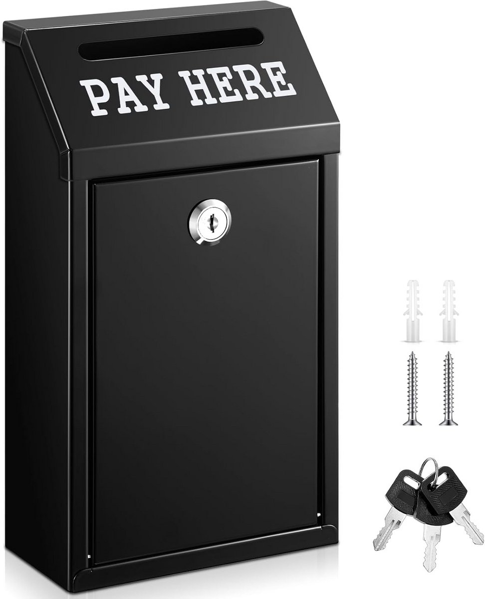 Afsluitbare Donatie Box met Slot voor Geld, Stembiljetten en Suggesties