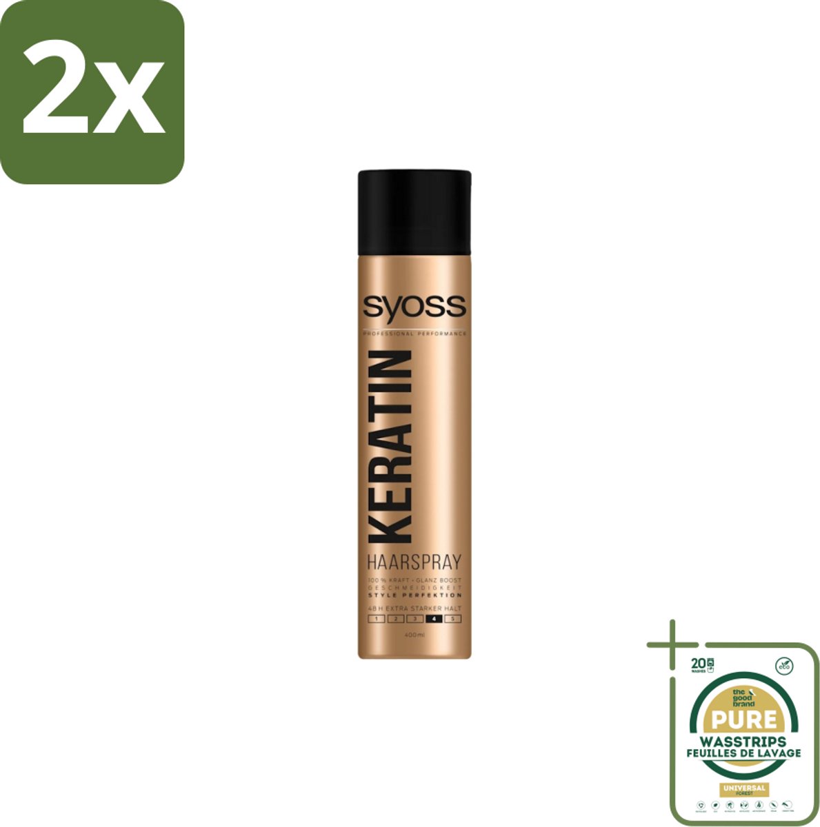 Syoss – Haarspray – Keratin Hold 4 – 400 ml - Voordeelverpakking - 2 stuks - Fixatie - Stylen