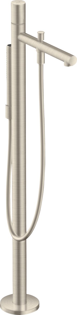 Axor Uno - Vrijstaande badkraan met accessoires, geborsteld nikkel 45416820
