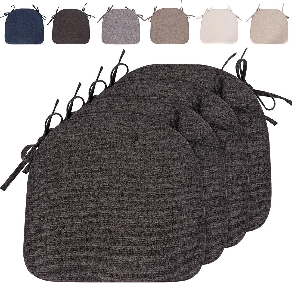 Set van 4 Comfortabele Zitkussens - Halve Cirkel - Antislip en Wasbaar voor Binnen en Buiten