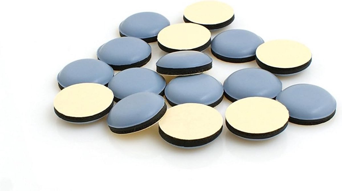 20x Zelfklevende Teflon Vloerbeschermers Meubelglijders Ø 20mm PTFE voor Tapijt