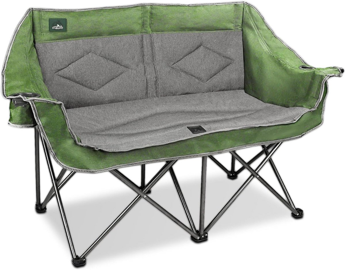 Opvouwbare Dubbele Campingstoel 2-Persoons Liefdesstoel voor Reizen en Tuin