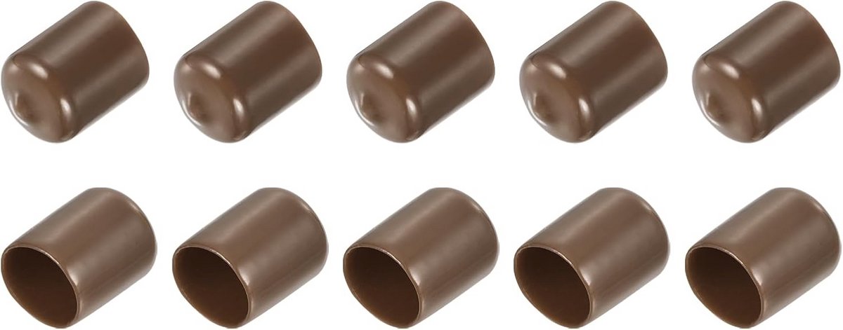10 Stuks Ronde Rubberen Doppen 16 mm Buisstop Eindkap Beschermkap Bruin