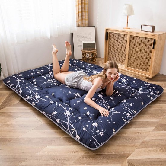 Opvouwbaar Japans Vloermatras Futon - Tweepersoons Gastenbed en Camping Lounger — afbeelding 4