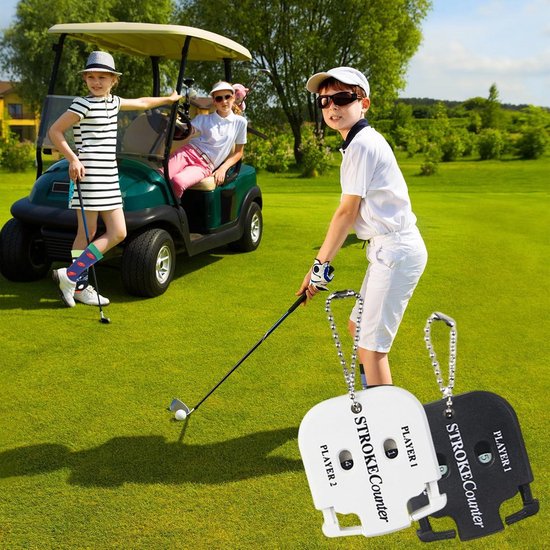 4-delige Golf Shot Clicker Teller voor 2 Spelers, Draagbaar met Sleutelhanger voor Toernooien & Spellen — afbeelding 3