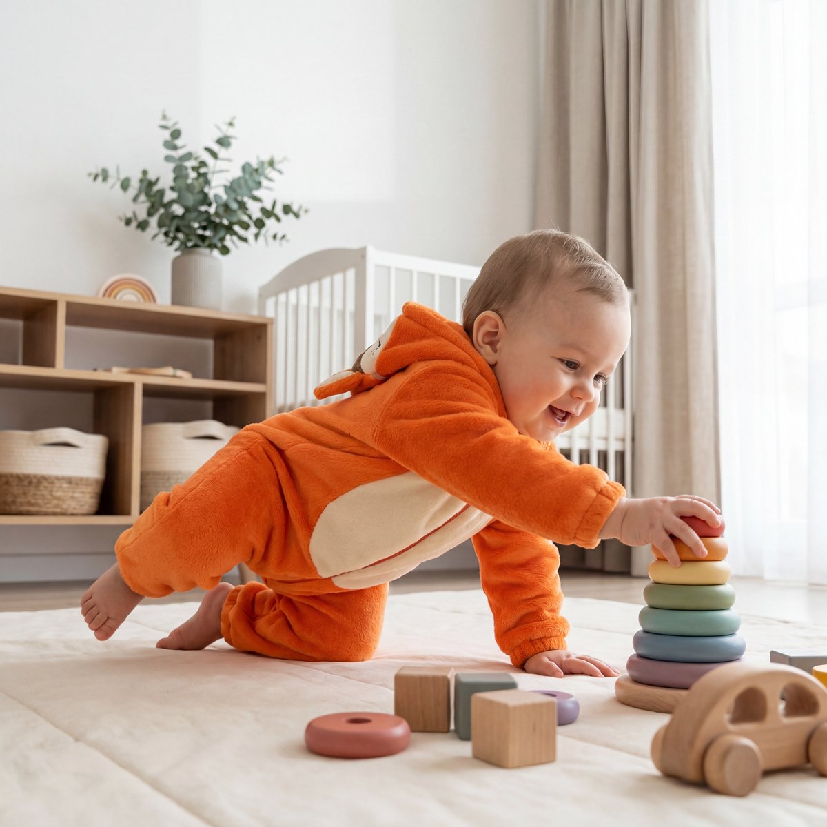 JAXY Baby Onesie - Carnavalskleding Kinderen - Verkleedkleren Jongen en Meisje - Verkleedkleding - Romper - EU (label 100) - Vos — afbeelding 7
