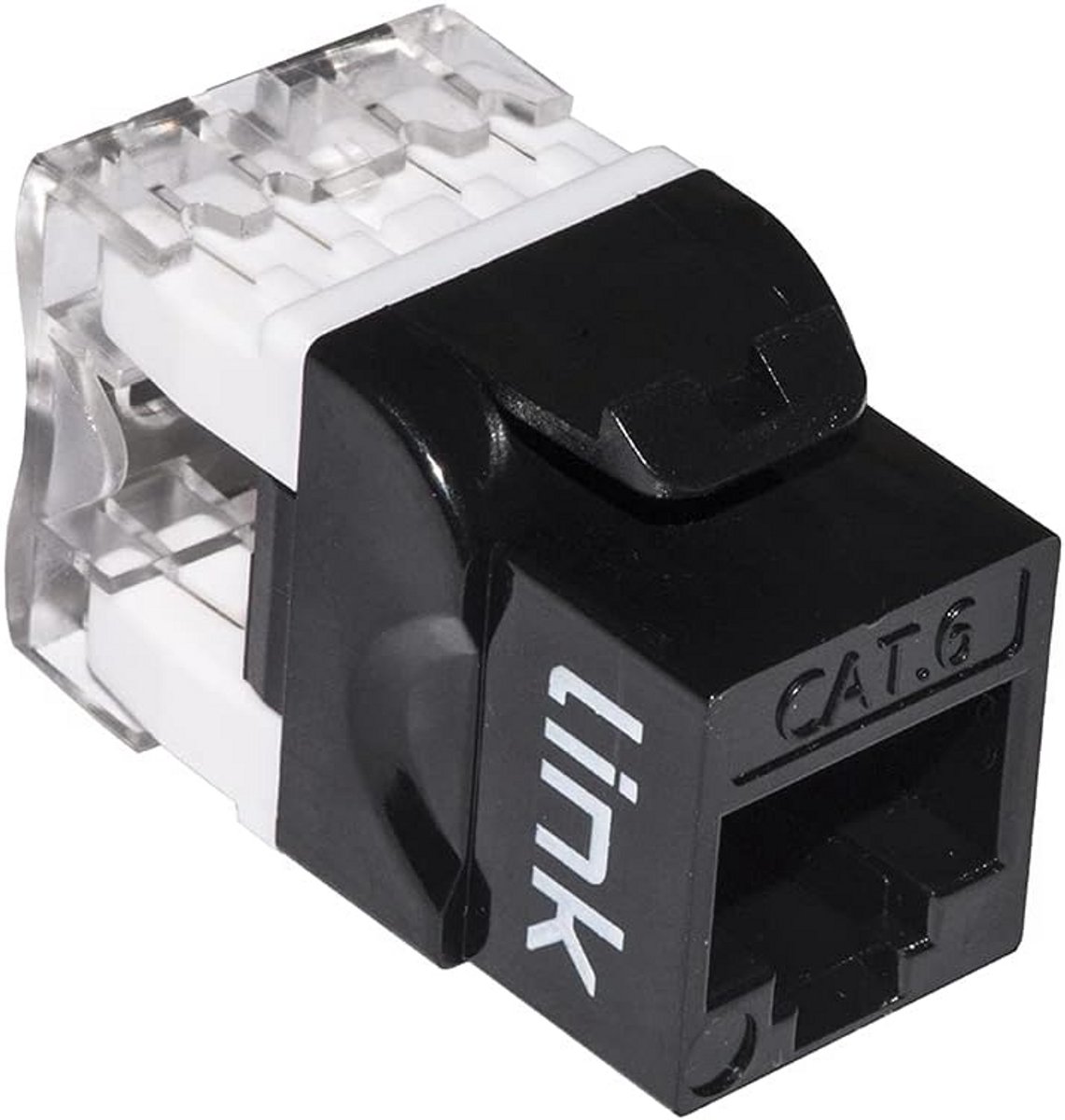 Keystone Jack RJ45 Netwerkstopcontact Categorie 6 UTP Zwart 180 Graden Contacten