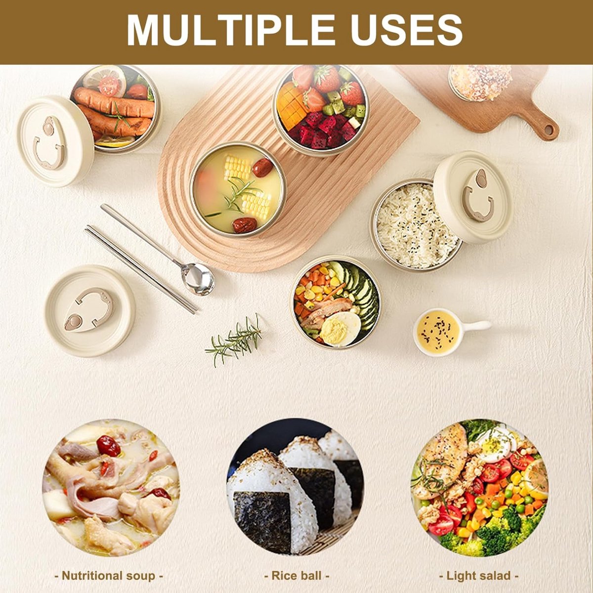 Geïsoleerde Lunchtrommel 600ml RVS – Lekvrij en Warmhoudend voor School en Werk — cadeau in Cadeau-ideeën - foto 2