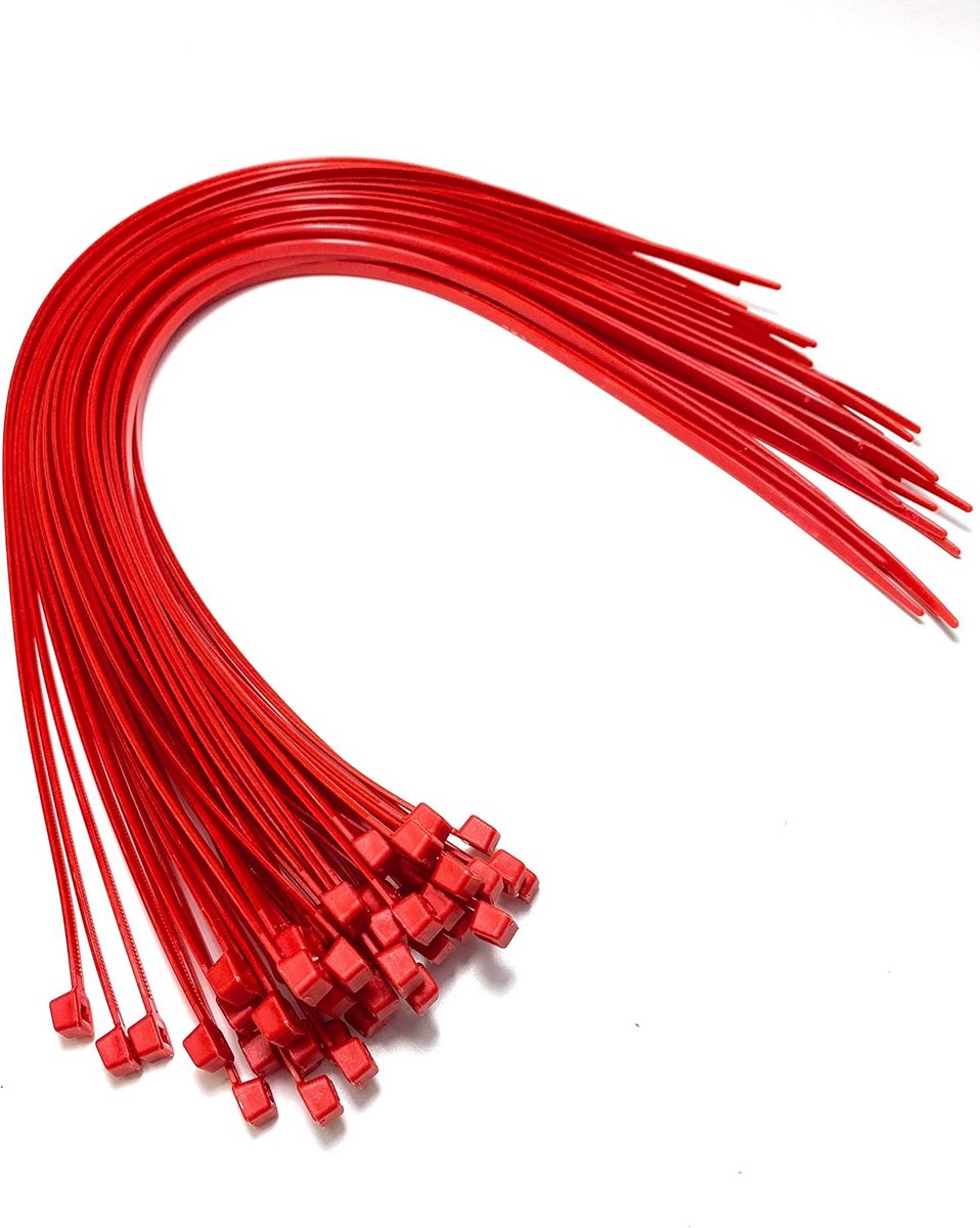 Kabelbinders - Tie Wraps - Kabel Organiseren - Extra Breed - 450mm x 4.8mm - Rood