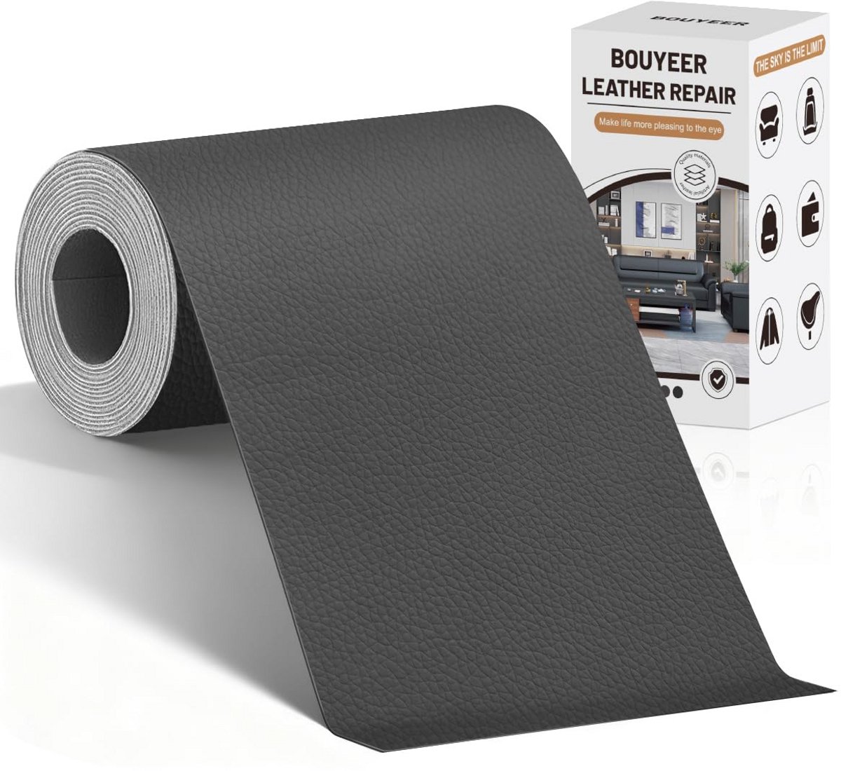 Zelfklevende Leer Reparatie Patch (40x210 cm) - Sterke Kunstleer Stofrol voor Bank, Auto & Tas