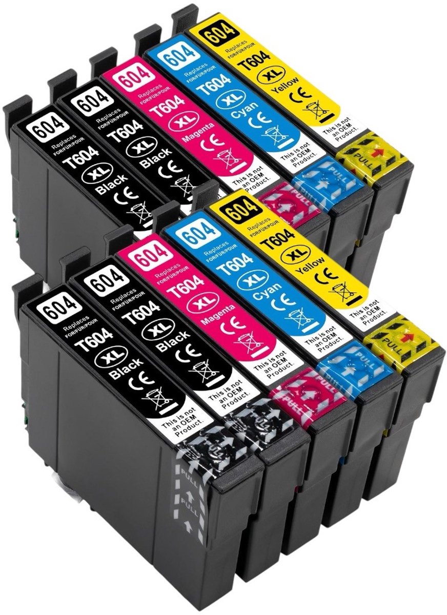 MediaHolland Inkt Cartridges - Epson 604XL - Geschikt voor Epson WorkForce & Expression Home - 10 Stuks - 4 Kleuren