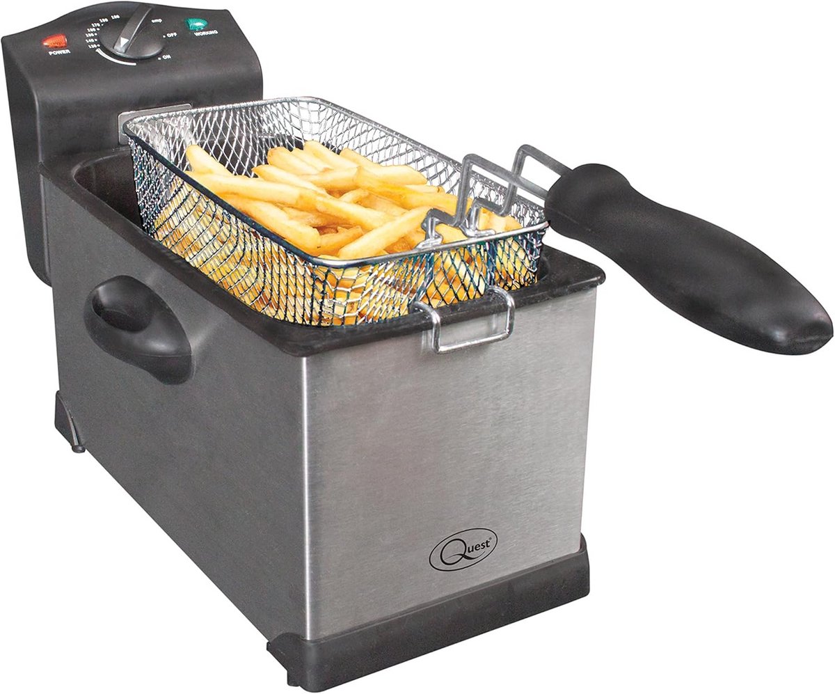 Friteuse 3 Liter - Frituurpan 2200W met Verstelbare Thermostaat en Koude Zone
