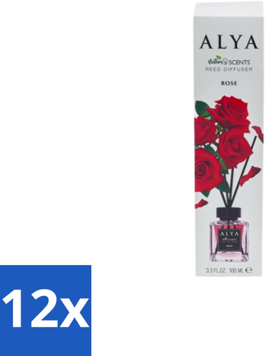 Alya – Geurdiffuser – Rose – Interieurparfum - Voordeelverpakking - 12 stuks