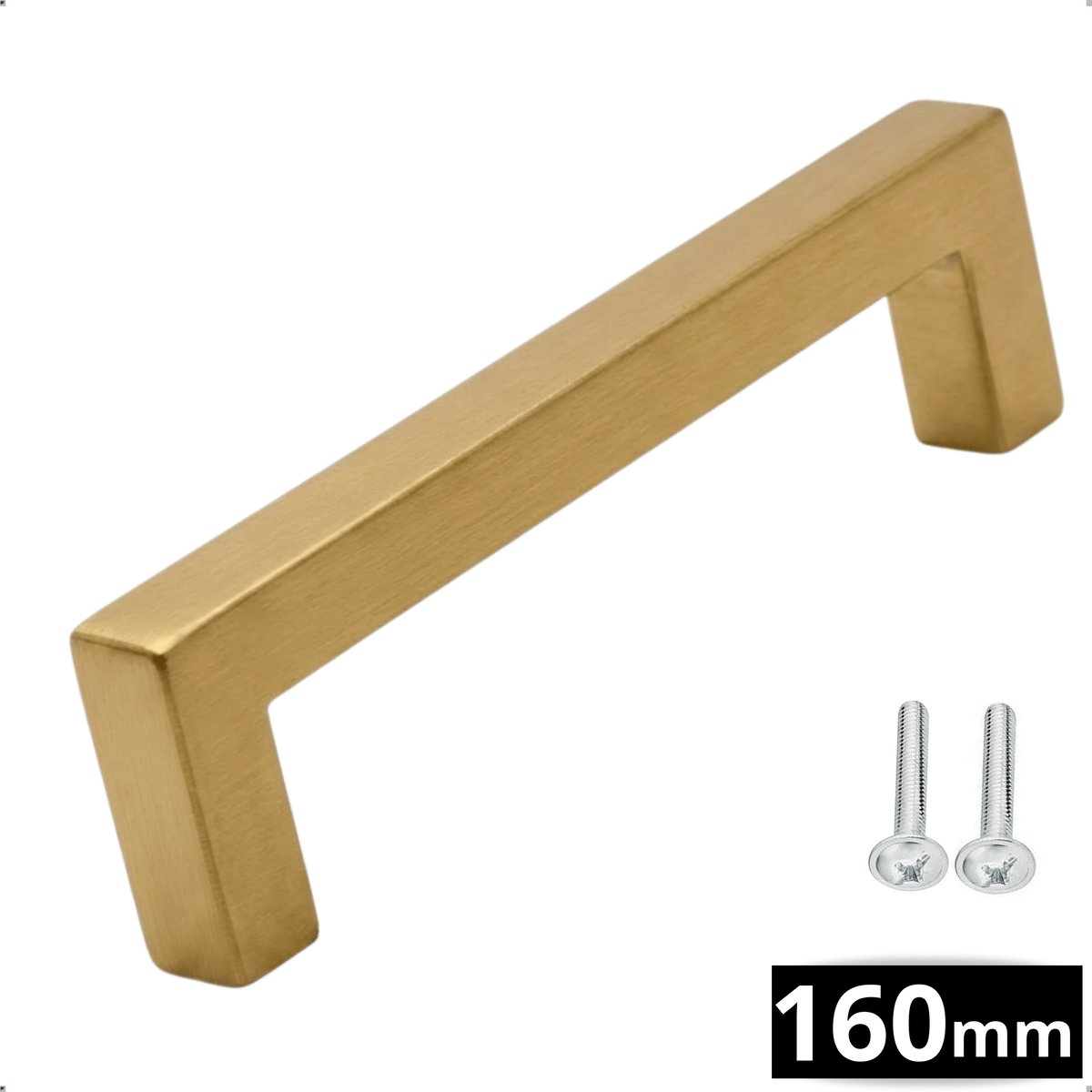 Handgreep RVS Goud 160mm Boormaat - Greepjes - Handgreep - Handgrepen keukenkastjes - Handvatten - Meubelgreep Goud - Handgrepen voor deurtjes