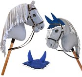 Hobby Horse Land - Hobby Horse "Silver Moon"- Inclusief halster & oornetje - Stokpaard - A3