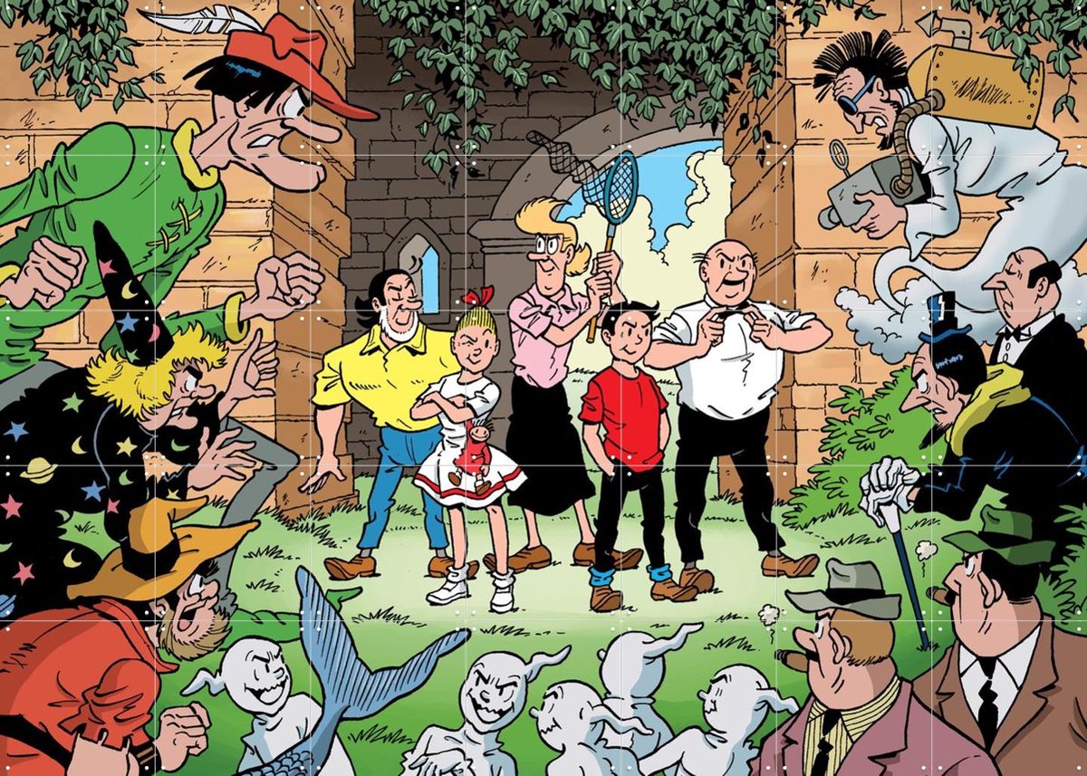 IXXI Suske en Wiske: Good versus Evil, Suske en Wiske & Standaard Uitgeverij - 140 x 100 cm - Gratis ophangtool - Grote wanddecoratie en posters -