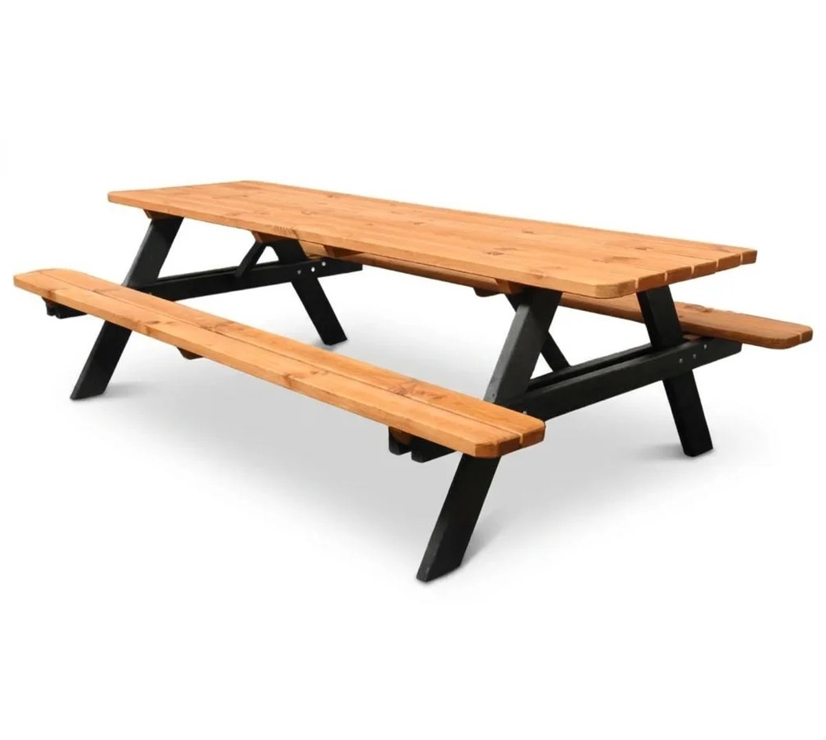 Picknicktafel Deluxe 240cm - Teak/Zwart voor 8 personen thumbnail 3