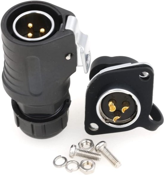 10 Stuks 3-pins XLR Metalen Chassisconnector – Mannelijke Panelmontage Met Ring En Pakking, Voor Microfoon En Signaaloverdracht