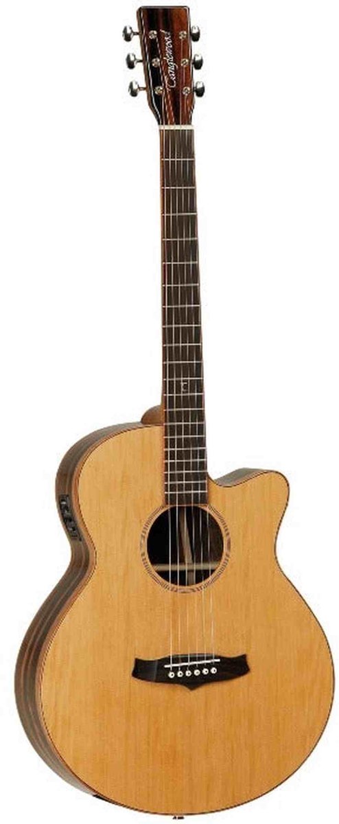 Tanglewood Exotic Java SFCE Super Folk Cutaway Elektro-Akoestische Gitaar Solid Cedar Spalt Mango Gloss