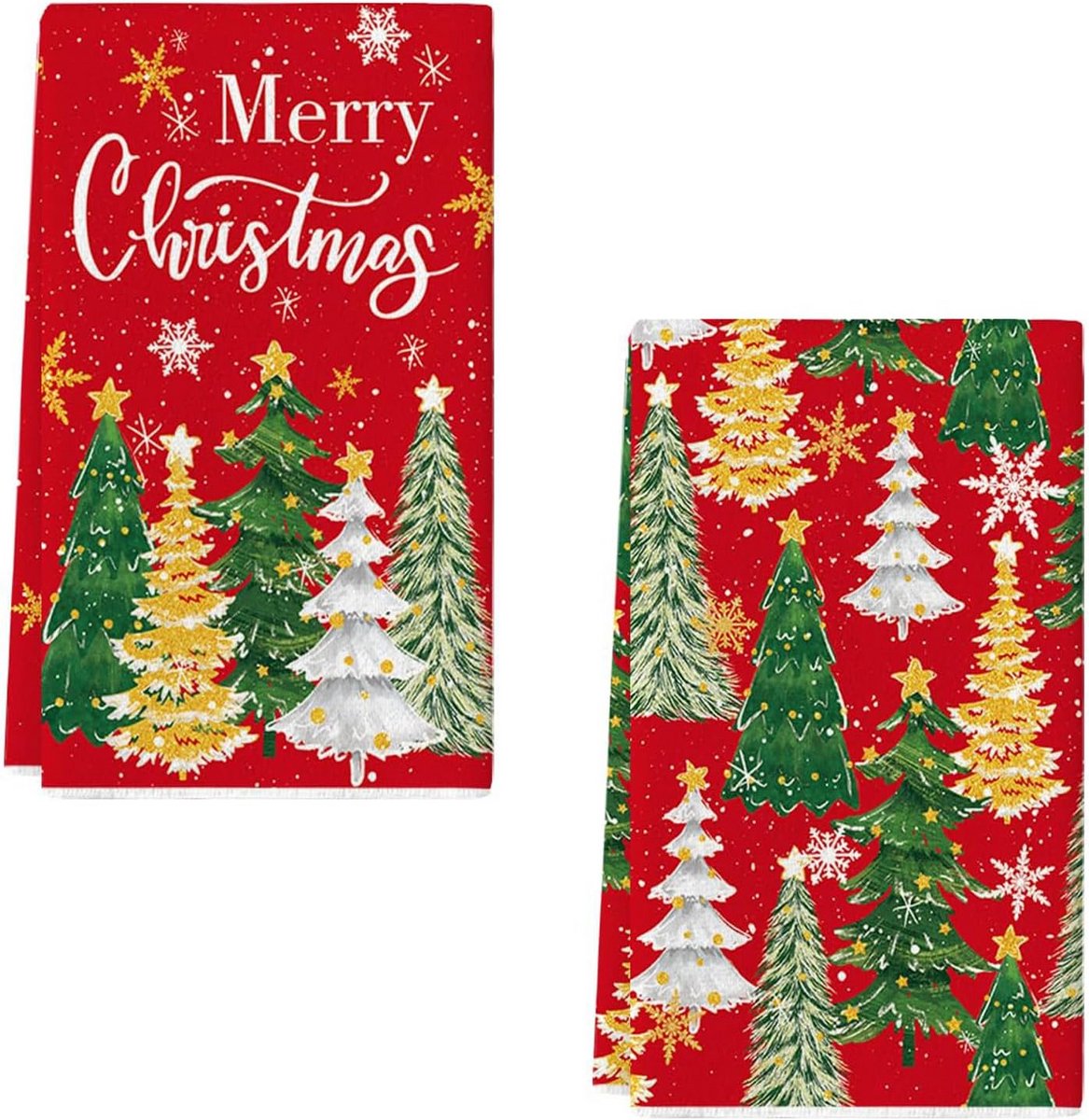 Set van 2 Theedoeken Kerstmis - Keuken- en Gastendoekjes 43 x 66 cm