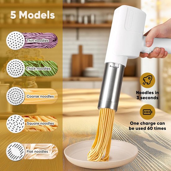 Pastamachine - Pastamaker - Spaghetti en Lasagne Machine - Pastadeegroller van Merkloos — afbeelding 4
