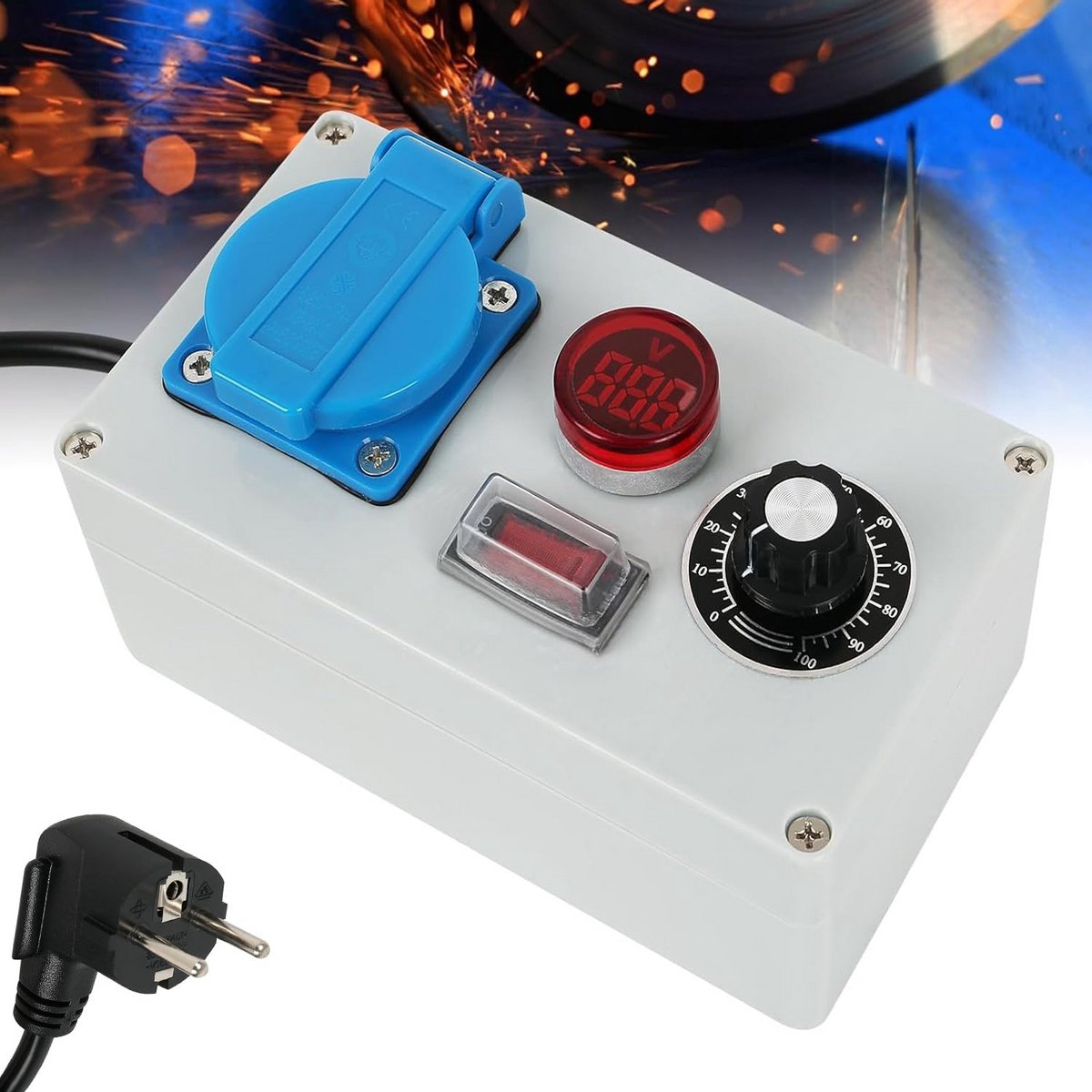 Universele 2000W Vermogensregelaar voor 230V Motoren, Verlichting en Temperatuur