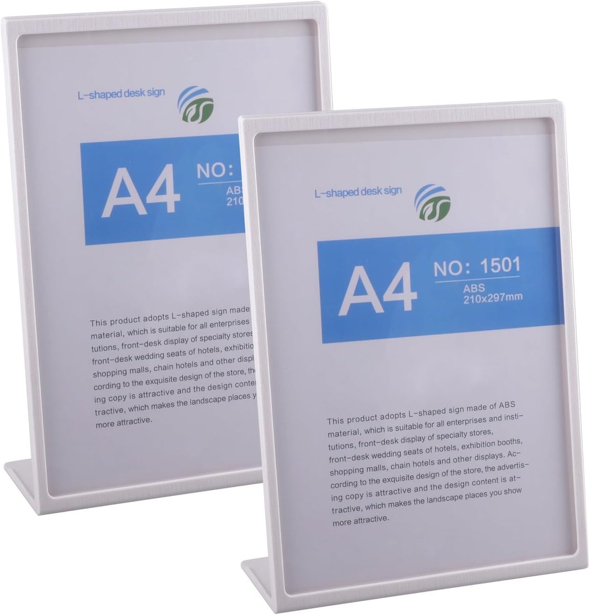 Set van 5 Tafelstandaarden A4 Kunststof voor Folders en Documenten