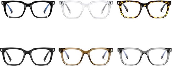 Blauw Licht Blokkerende Brillenzet voor Dames en Heren - Modern Vierkant TR90 Montuur — afbeelding 5