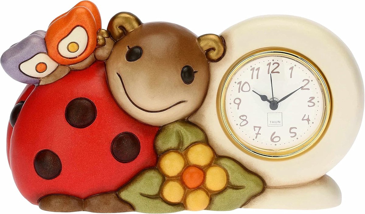 Keramische Tafelklok met Lieveheersbeestje - Decoratieve Wekker