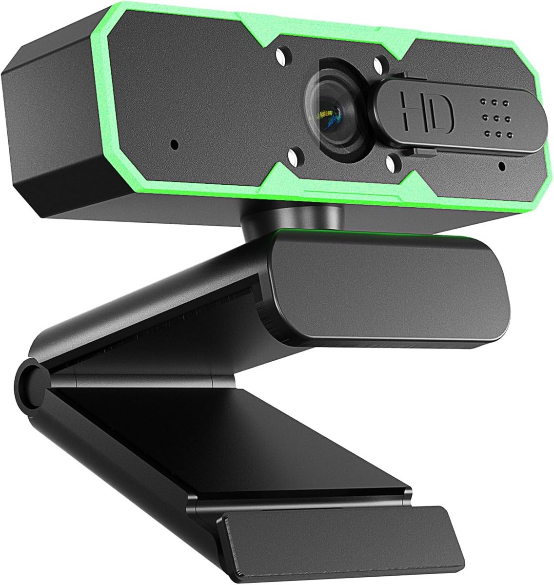 Streaming Webcam 1080P 60FPS met RGB Verlichting en Ringlamp voor PC en Mac