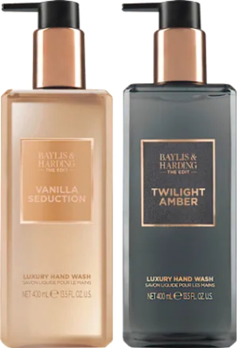 Baylis & Harding Handzeep - The Edit Multipack | 2x 400ml - Vanilla Seduction - Twilight Amber - Luxe Vloeibare Handzeep - Set van 2 | Limited Edition 2026